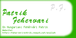 patrik fehervari business card
